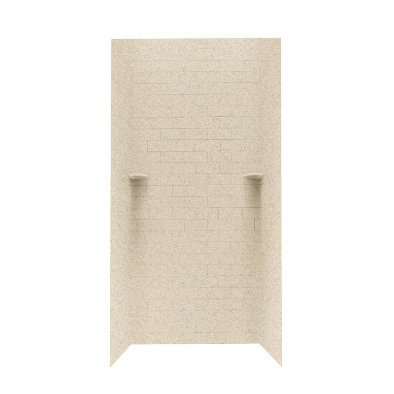 36 W 36 D 96 H Glue Up Solid Surface Wall, Bermuda Sand