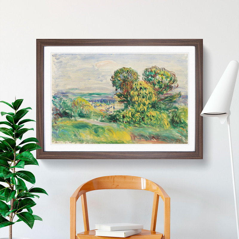 Landscape Vol.2 by Pierre-Auguste Renoir - Picture Frame Painting, 36cm H x 48cm W x 2cm D, Walnut Framed