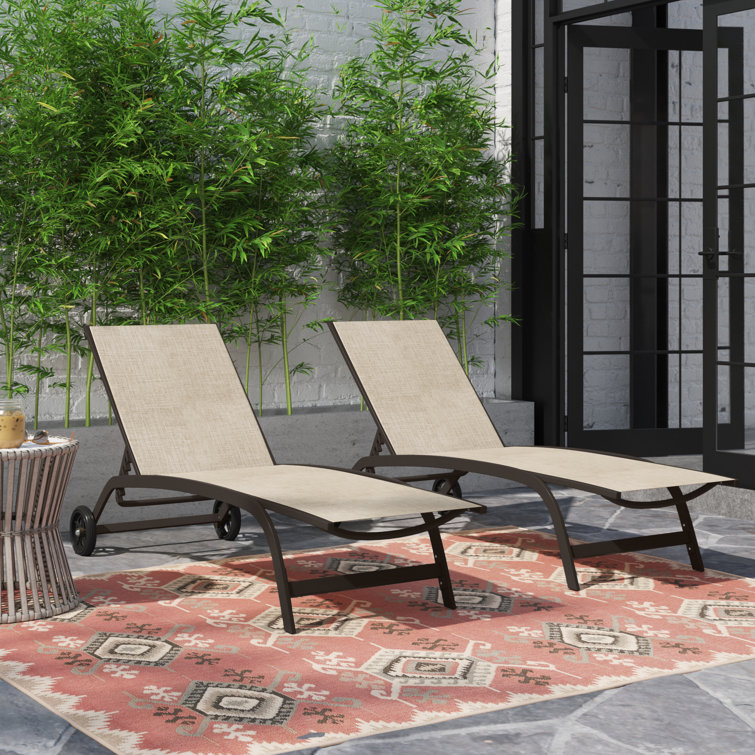 Bembo 66.93" Long Reclining Chaise Lounge with Wheels