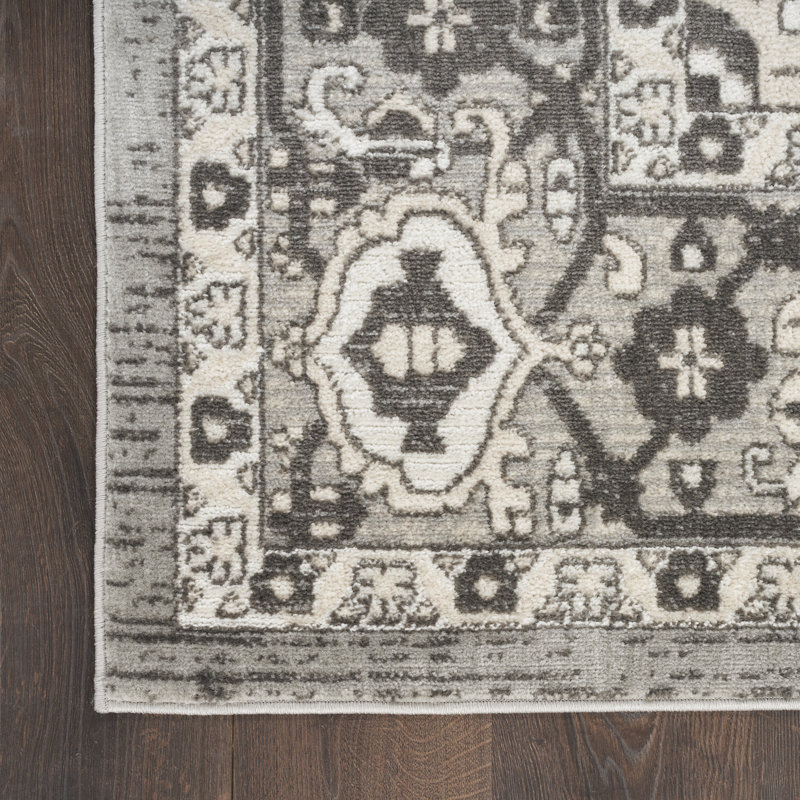 Knibbs Machine Woven Polypropylene/Polyester Area Rug in Gray, Rectangle 3'9" x 5'9"