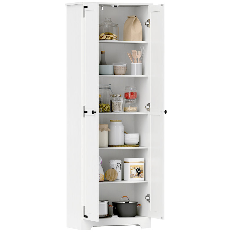 Armoire de rangement 67 po Farmhouse, Blanc patiné