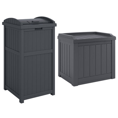 Suncast 22 Gallons Gallon Water Resistant Resin Deck Box in Black by Suncast
