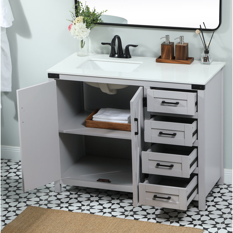 Ensemble de meuble-lavabo simple 42 po Grant, Gris