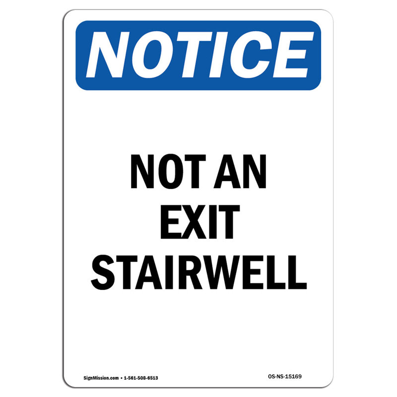 Panneau «Not a Exit Stairwell»