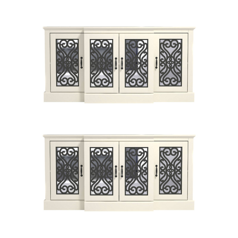 Ariba Transitional Sideboard Set Of 2, Ivory
