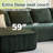 134”Sectional Cloud Boneless Sofa Cloud Couch for Living Room, U Shaped Comfy Cordury Couch with Double Lounge Chair, Modern Deep Seat Minimalism Sofa for Home Furniture, No Assembly Required-1675245302