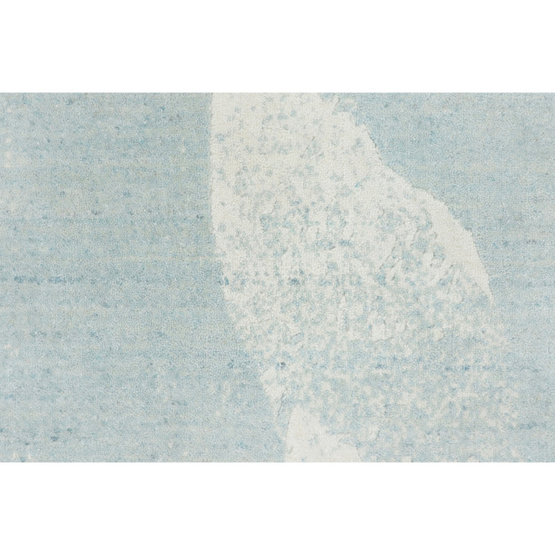 Tapis blanc et turquoise noué à la main de haute qualité, Rectangle 10 pi x 14 pi
