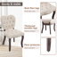 Chaise de salle à manger capitonnée et rembourrée en tissu de bois clouté (ensemble de 6)-1058267076