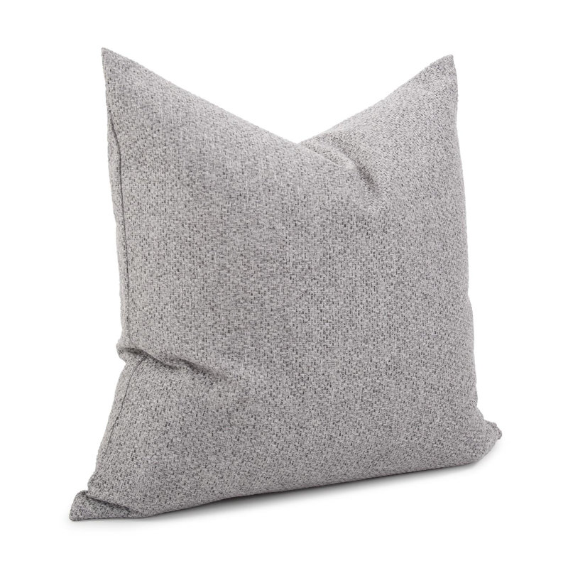 Coussin décoratif, Panama / chocolat, 24 po x 24 po, Polyester/ Bourre en polyester