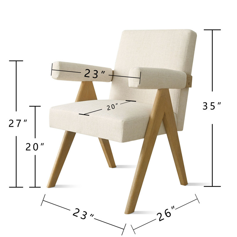 Montoria Upholstered Wood Dining Armchair
