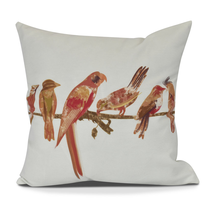 Housse et insert de coussin d'extérieur carré Morning Birds, H 18 po x l 18 po, Orange
