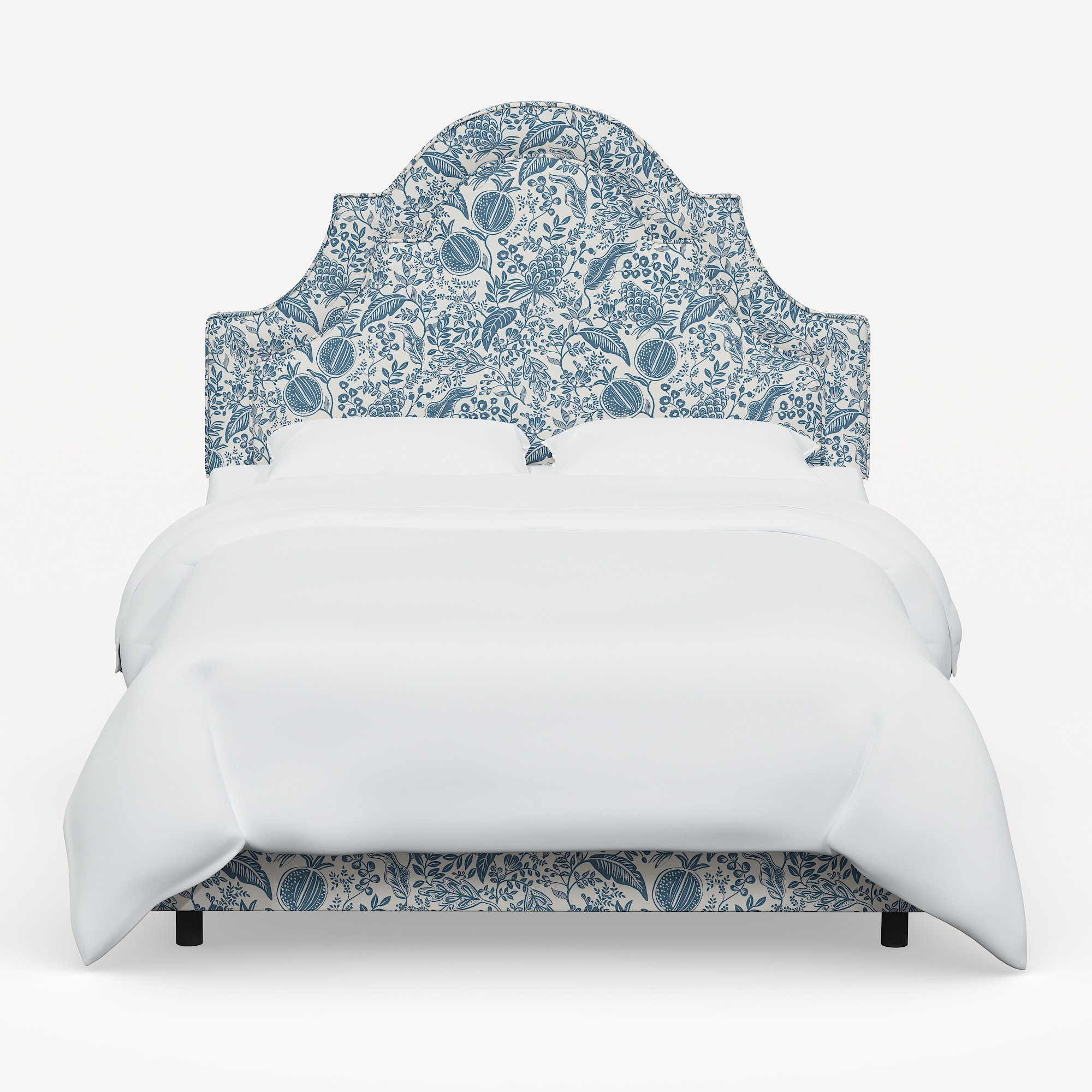 Rifle Paper Co. x Cloth & Company Marion Bed, Rpc Pomegranate Blue Linen, Queen