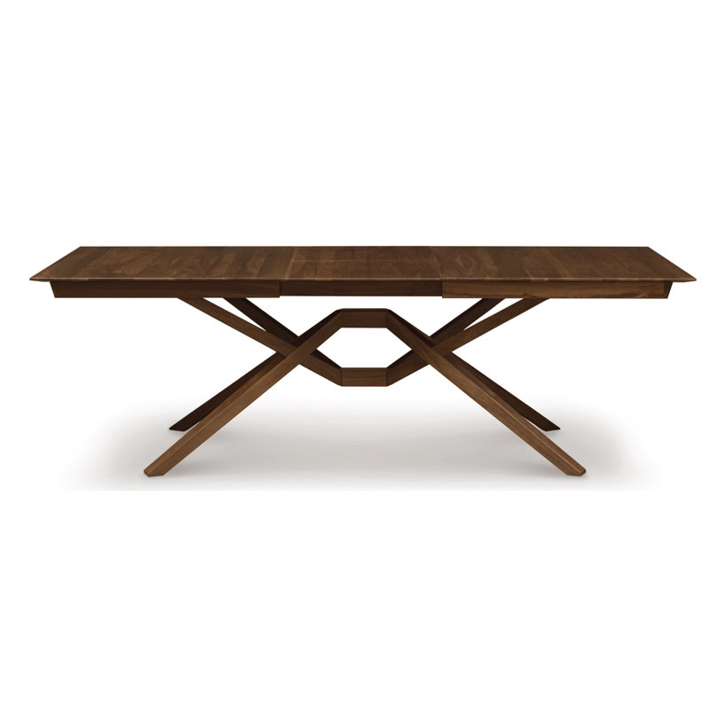 Exeter Single and Double Leaf Extension Dining Table, Natural Walnut, 50" W x 72"/92"/112" L, 2