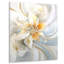 Fleur blanche abstraite de pureté sereine - salon d'art mural floral moderne-1412148025-1412148033