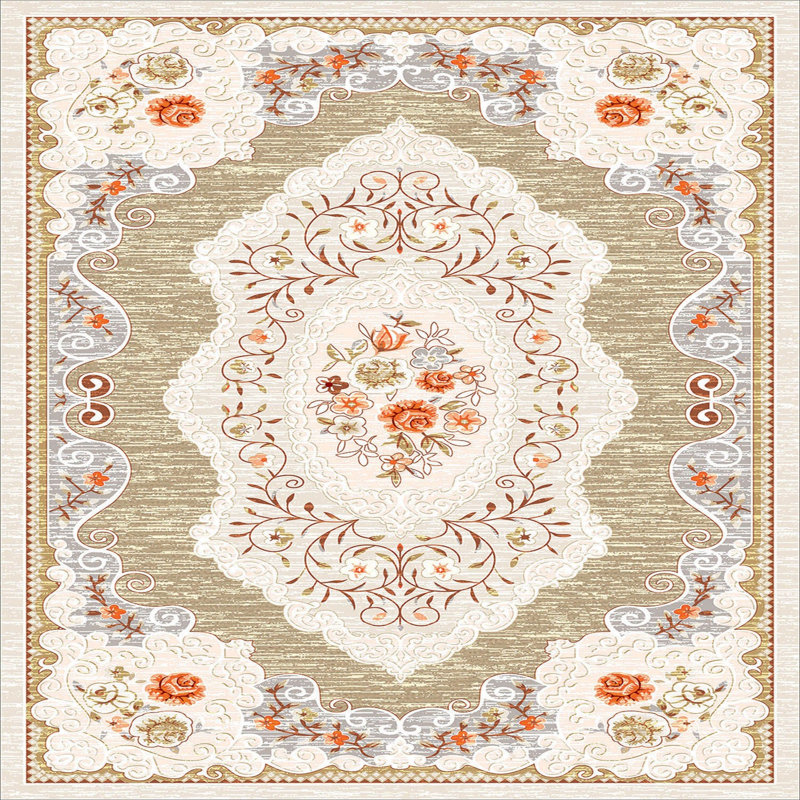 Stylish Woven Carpet, 5.2 x 7.5 Feet | 100% Polyester, 0.3 in Pile Height, Antibacterial, Non-Slip PVC Dot Underside | Machine Washable, 3D Digital Print | Perfect for Living Room, Bedroom & Home Décor
