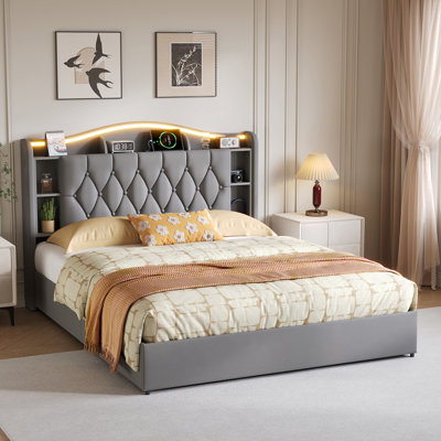 Solid Wood Ottoman Storage Bed