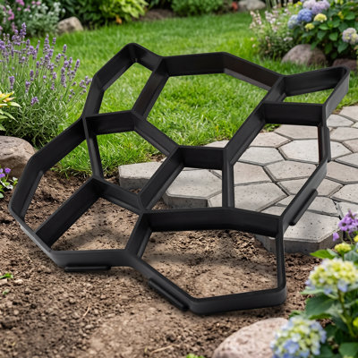 2 Pcs Oversized Concrete Pathway Moulds, 18.9 x 18.9 x 1.8 Inch Reusable Paving Moulds, DIY Cement Paver Template for Building Garden Walkways & Stepping Stones