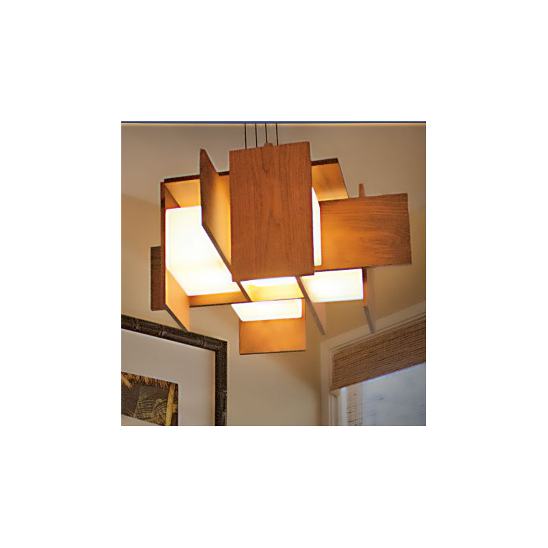 Muto 5 - Light LED Pendant, Dark Stained Walnut, 3500K (Cool)