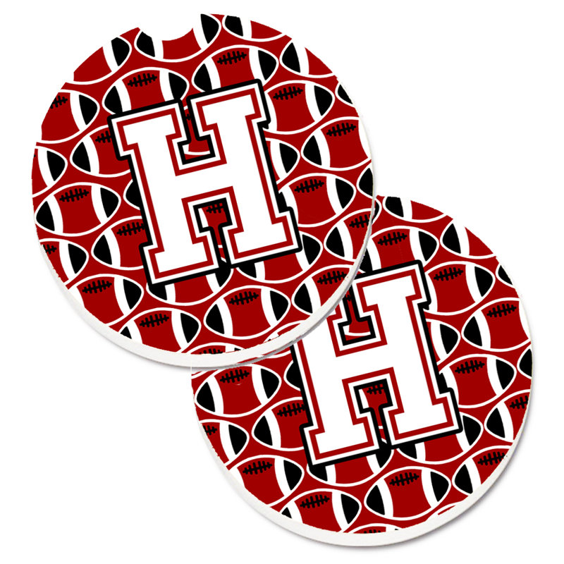 Sous-verre de football, H, Cardinal / blanc