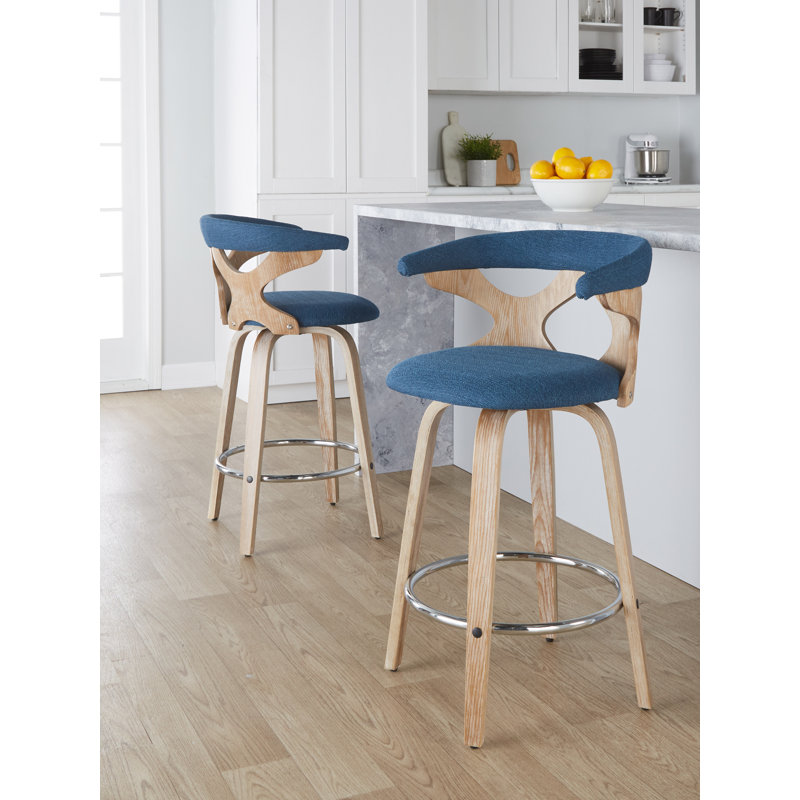 Betuel Swivel Upholstered Counter Stool, Light Gray, Counter Stool (25.5" Seat Height)