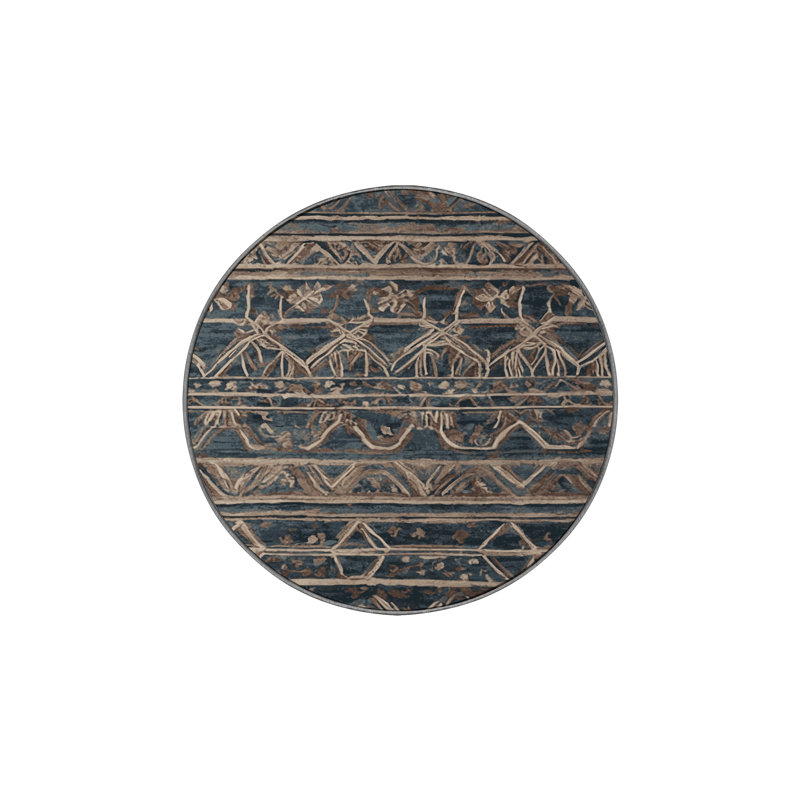 Machine Washable Gray Area Rug GSIX03601, Round 6'