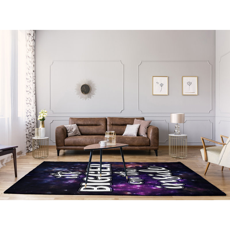 Tapis de l’espace adventure citation en poly-chenille, Rectangle 5 pi x 7 pi