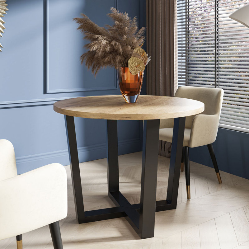 Adelard Round 140Cm Dining Table, 76cm H x 100cm L x 100cm W