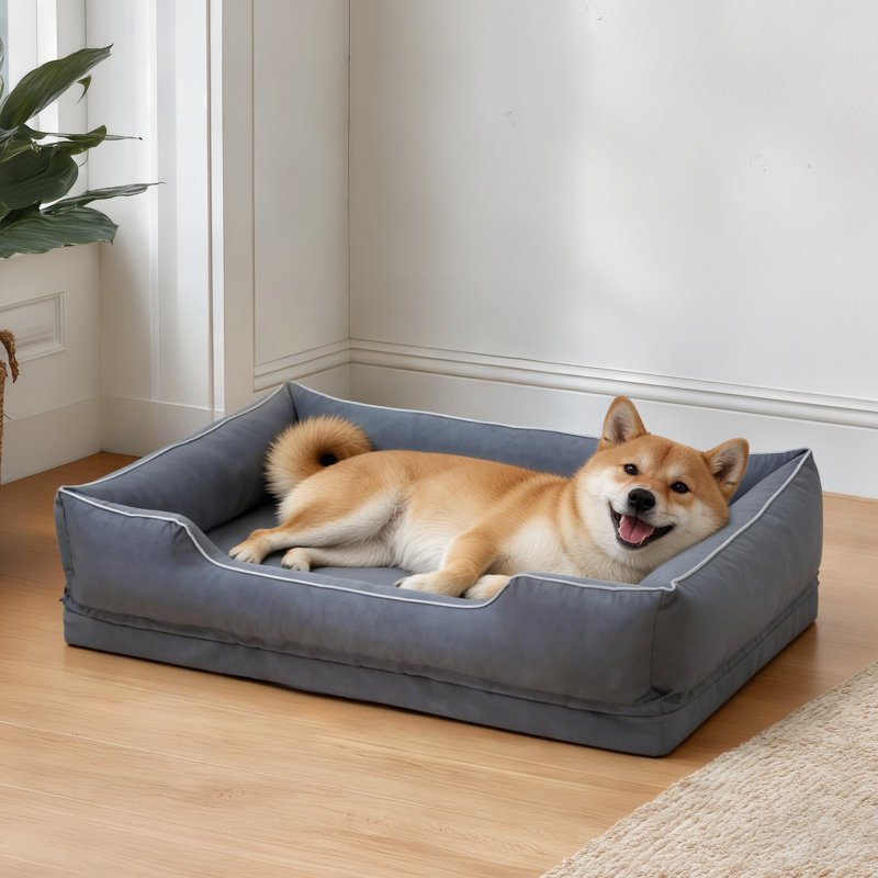 Lits orthopédiques imperméables pour chien avec housse amovible lavable, mousse de soutien, H 7,7 po x l 37,2 po x P 26,4 po