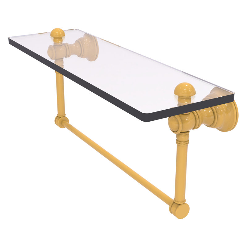 Tablette flottante avec barre à serviettes Carolina, H 7 po x l 16 po x P 5,54 po, Or espagnol