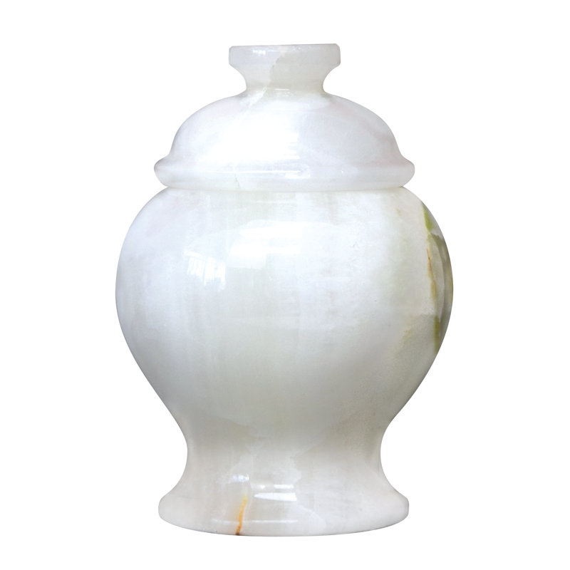 Urne décorative en marbre, blanc et vert clair, 5 heures x 3,5 pouces x 2,25 pouces, 1,69 lb
