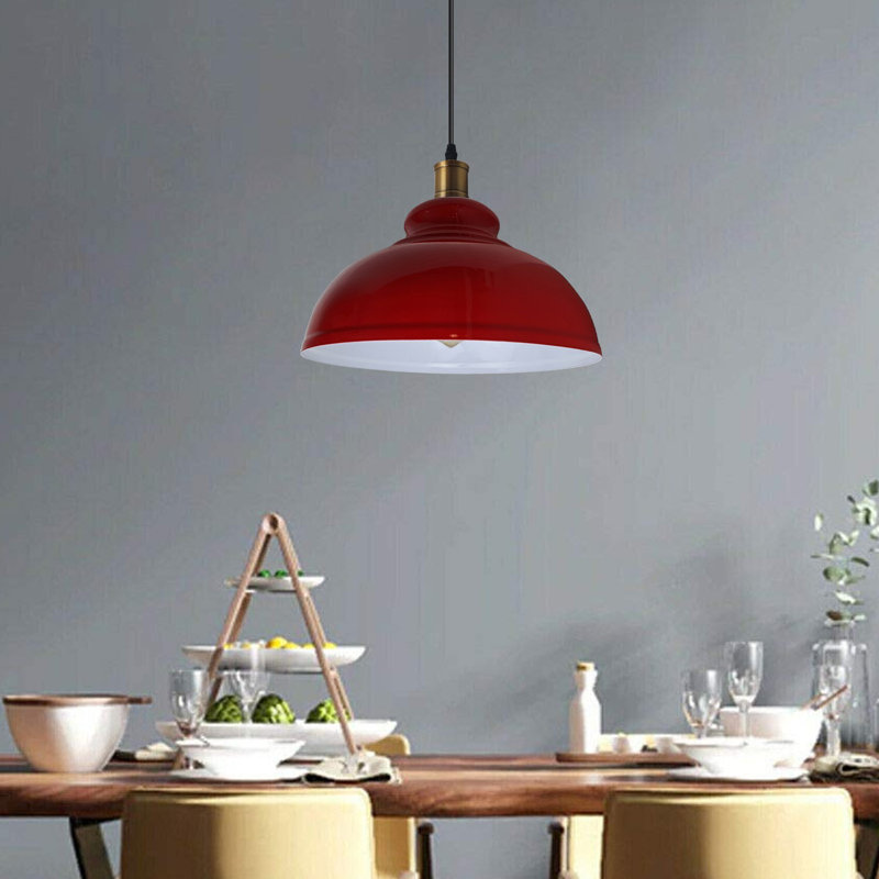 Trabelsi 17cm H Metal Dome Lamp Shade, Red
