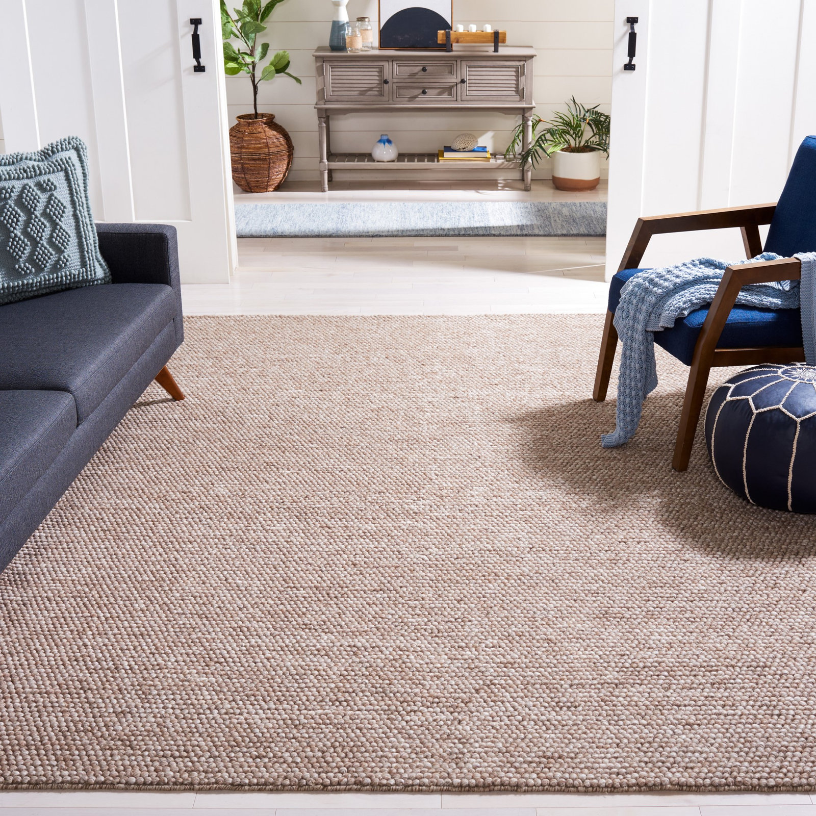 Elle Handmade Brown Rug, Rectangle 8' x 10'