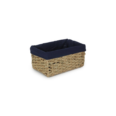 Lily Manor Wicker Thatch Grass Storage Basket with Lining