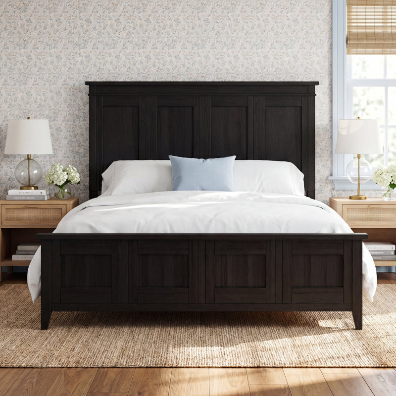 Mya Panel Bed, California King, Black