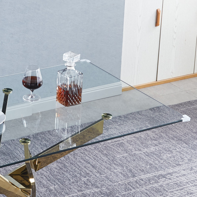 Table de salle à manger à piédestal Bithiah, Or