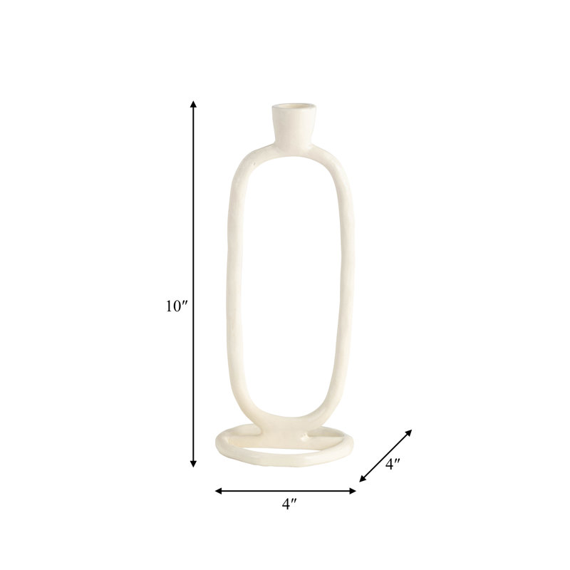 Oval Ring Taper Candle Holder, 10" H x 4" W x 4" D, Green