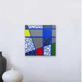 Mosaic Color Grid-Cobalt Blue On Cobalt Blue Painting by Eddie Bruckner