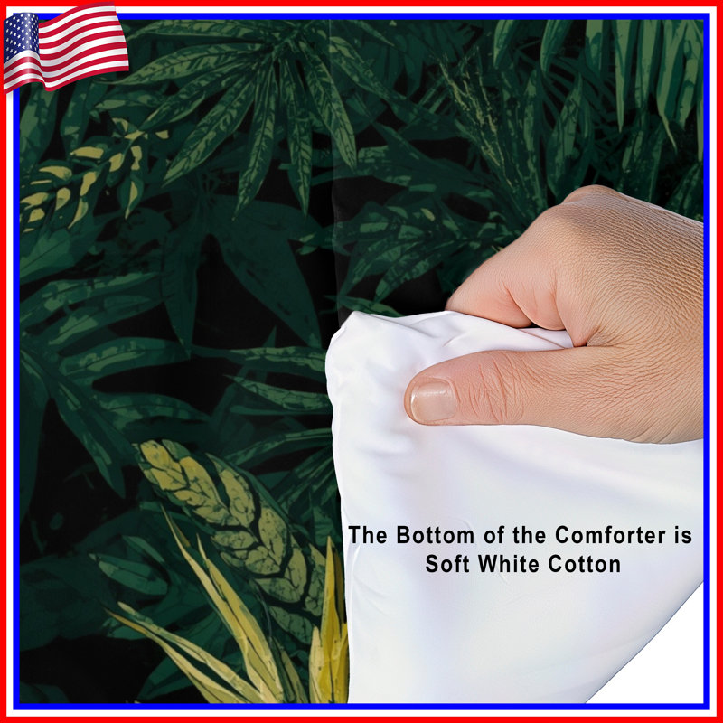Tropical Palm Leaves Comforter, Queen
