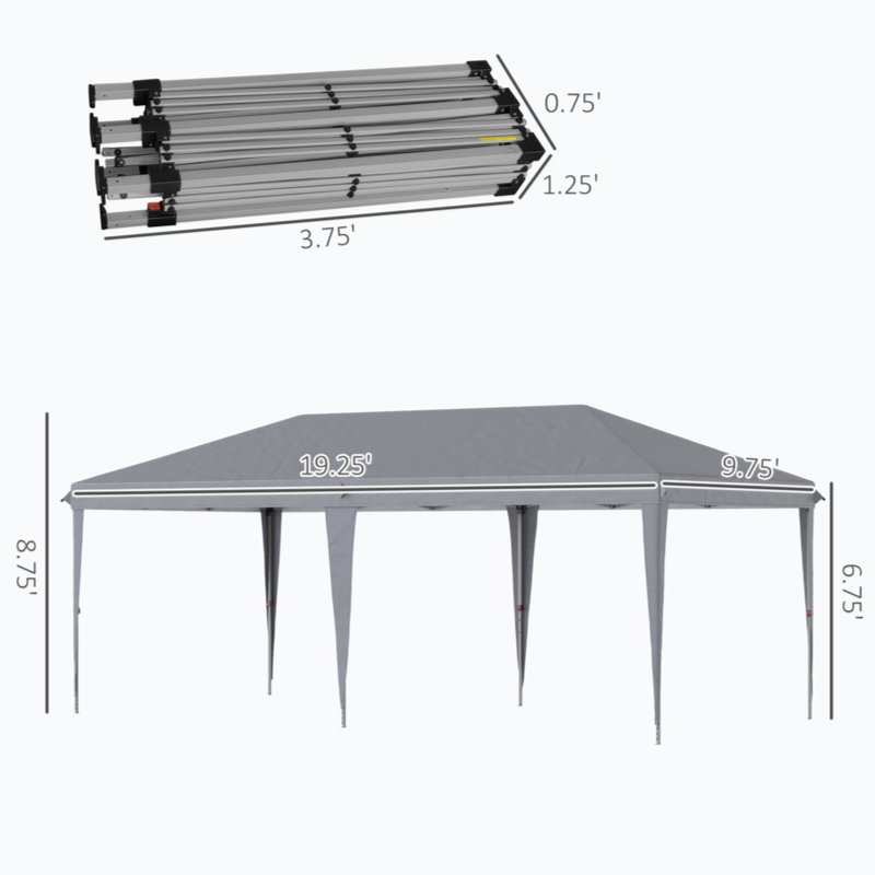 19 Ft. W x 9.5 Ft. D Steel Vault Gazebo