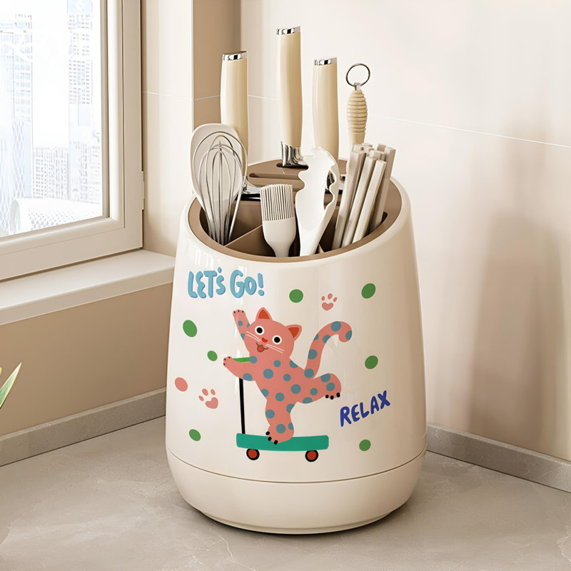 Porte-couteau de cuisine rotatif 360 °