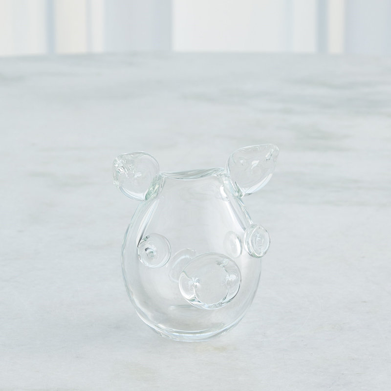 Vase de table en verre fabriqué à la main Piggy H 5 "