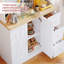Kitchen Larder Pantry Cabinet Sideboard with Sockets,LED Light,Drawers