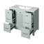 Meuble-lavabo vert 36 po avec lavabo en céramique, portes à fermeture douce, 2 tiroirs doubles et 2 tiroirs standards, tablette réglable