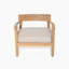 Fauteuil club en bois d'acacia avec coussin de siège, ensemble de 2