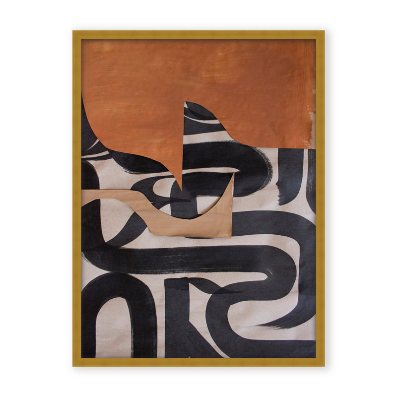Gai: A Symphony Of Abstraction, Framed Canvas, Beige, 30" H x 24" W x 2.375" D