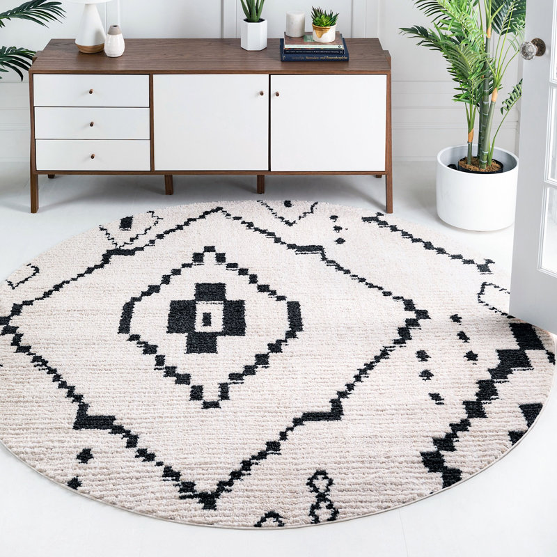 Tapis à motif abstrait Victorville, Rond 4 pi