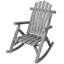 Chaise berçante de patio en bois avec grand dossier-89746669