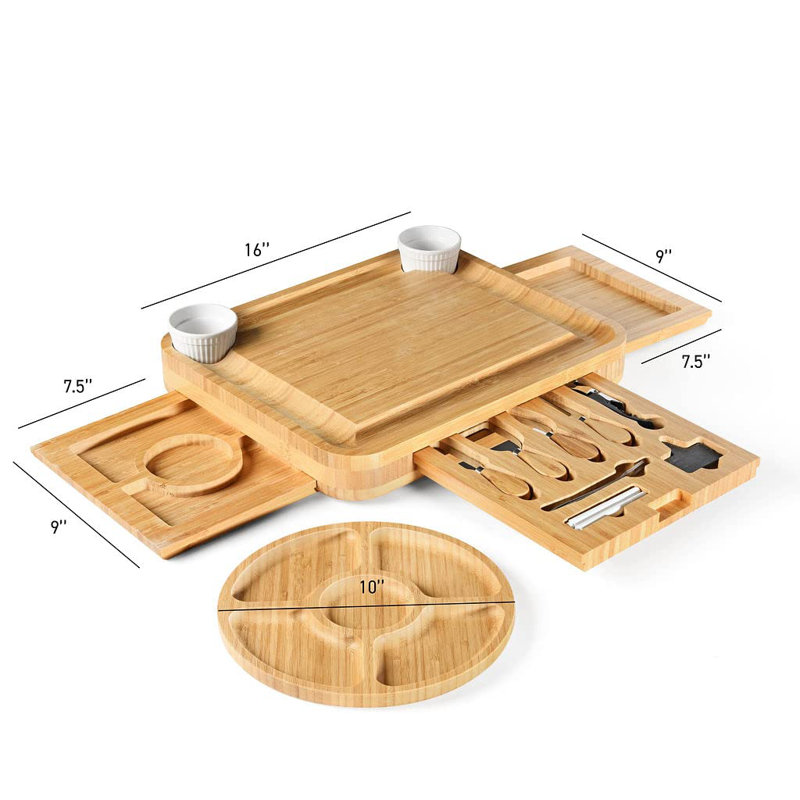 Ensemble de planches de charcuterie en bambou - Ensemble simple de planches à viande et à fromage avec accessoires de planches à charcuterie, Cadeaux de la Saint-Valentin pour elle, Cadeaux uniques pour réchauffer la maison New Home - Home It