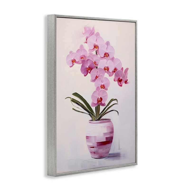 «Rosy Pink Orchid Gray», art de la giclée encadrée par Petals Prints Design, Estampe numérique Farmhouse, H 24 po x l 16 po