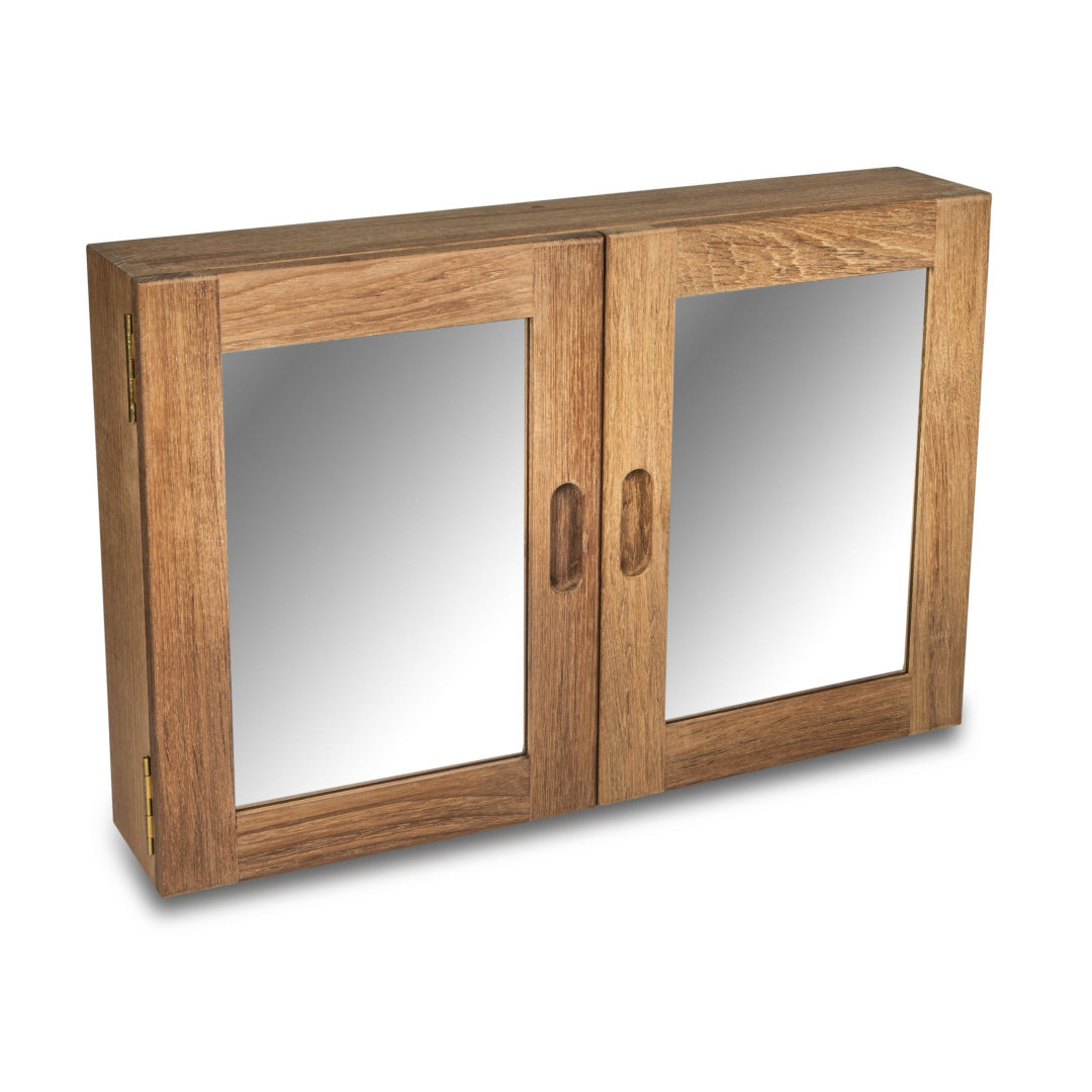 Loon Peak® Traditional Solid Teak Double Door Mirrored Medicine